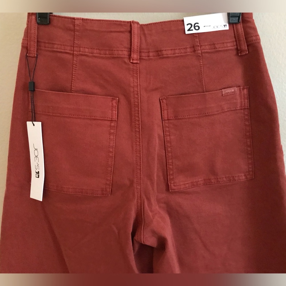Joe’s Jeans x Anthropologie Chloe High Rise Wide Leg Pants Burnt Henna NWT Sz 26 - Picture 9 of 16